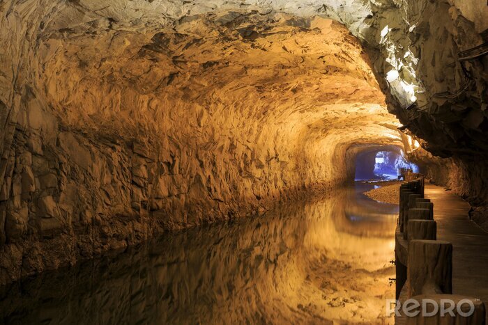 Fototapete Tunnel im Felsen 3D
