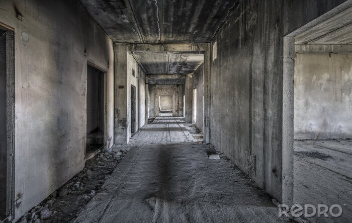 Fototapete Tunnel im verlassenen Gebäude