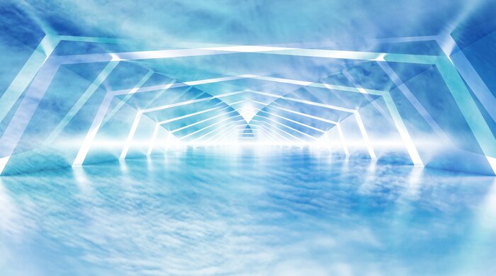 Fototapete Tunnel in Himmelblau