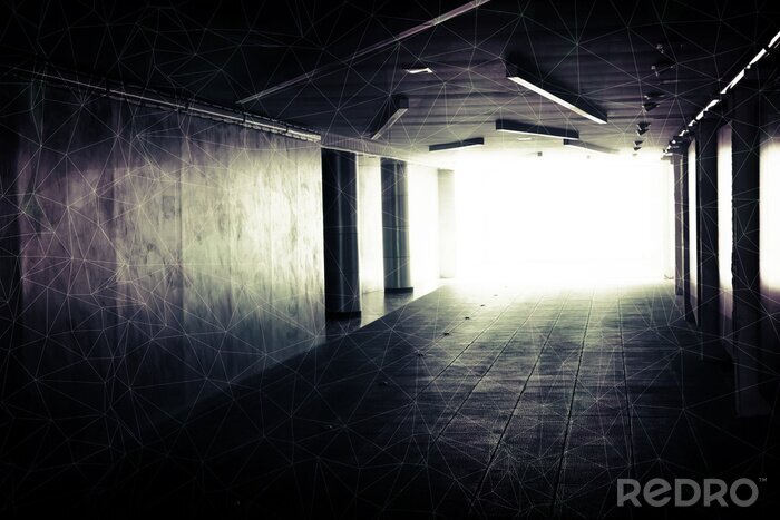 Fototapete Tunnel in moderner Architektur