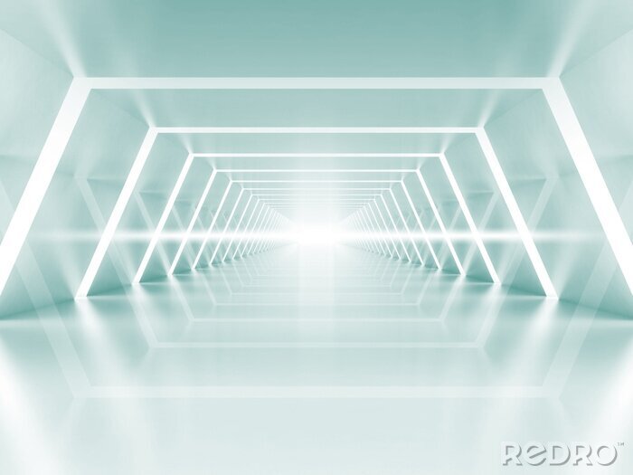Fototapete Tunnel in Weiß 3D
