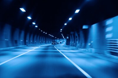 Fototapete Tunnel mit Fahrzeugen