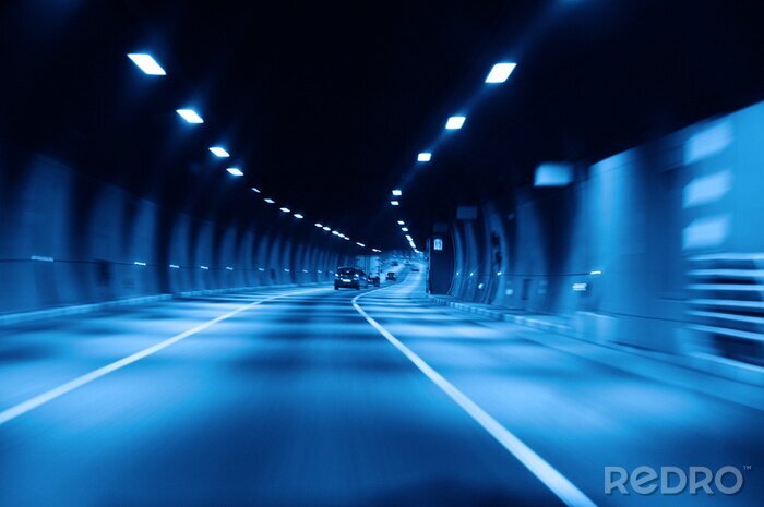 Fototapete Tunnel mit Fahrzeugen