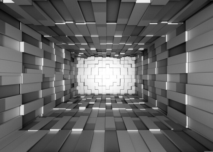 Fototapete Tunnel mit Geometrie