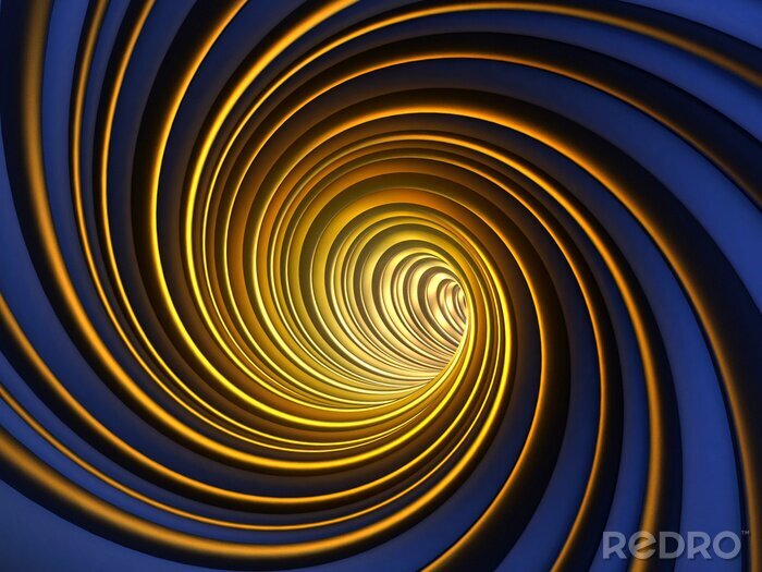 Fototapete Tunnel mit goldenem Akzent