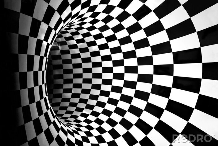 Fototapete Tunnel mit Karomuster