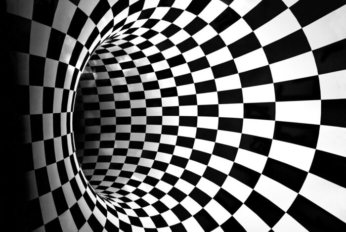 Fototapete Tunnel mit Karomuster