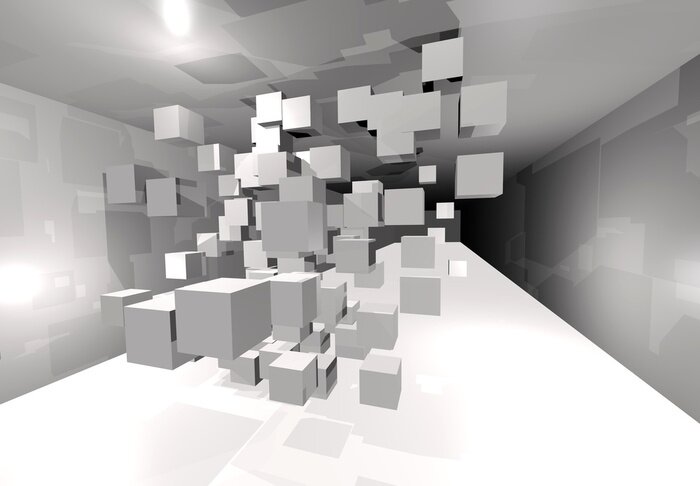 Fototapete Tunnel mit Körpern