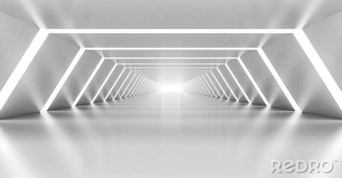 Fototapete Tunnel mit Lichtern 3D