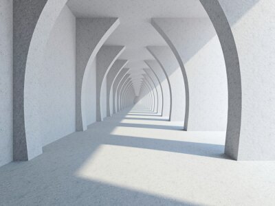 Fototapete Tunnel mit modernen Betonsäulen
