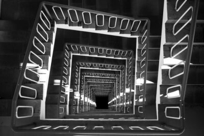 Fototapete Tunnel mit Treppen