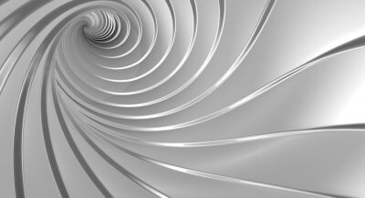 Fototapete Tunnel mit weiß-grauem Wirbel