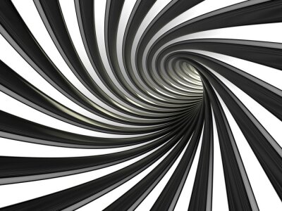 Tunnel schwarz-weiß hypnotisierend