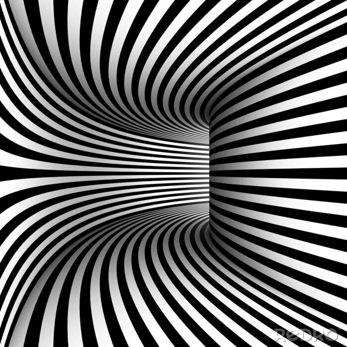 Fototapete Tunnel schwarz-weiße Streifen