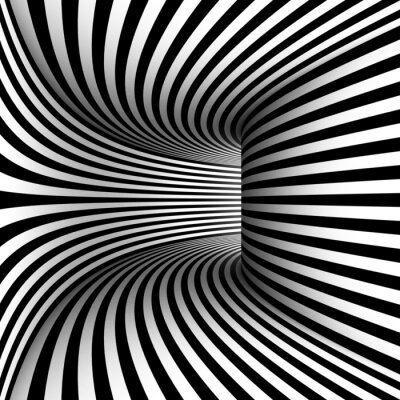 Fototapete Tunnel schwarz-weiße Streifen