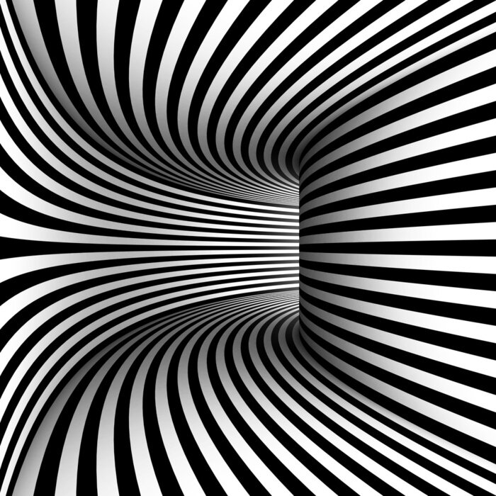 Fototapete Tunnel schwarz-weiße Streifen