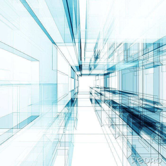 Fototapete Tunnel technische Zeichnung