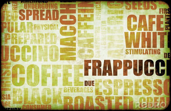 Fototapete Typografie mit Kaffee