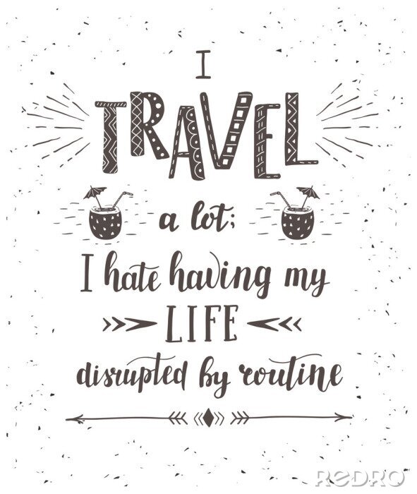 Fototapete Typografische Illustration für Reisende