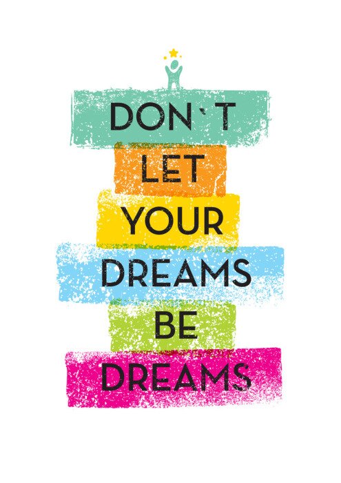 Fototapete Typografische Inschrift über Träume