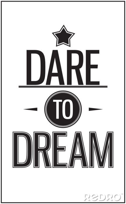 Fototapete Typografische Motivation zum Thema Mut