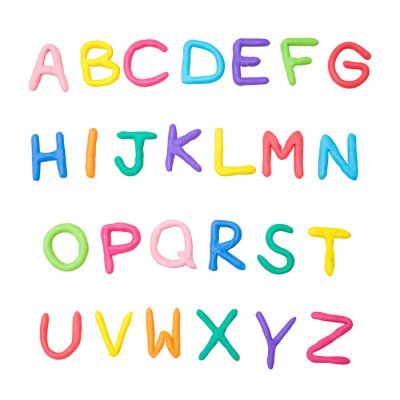 Typografisches Alphabet auf weißem Hintergrund