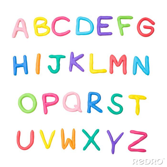 Fototapete Typografisches Alphabet auf weißem Hintergrund