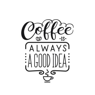 Typografisches Zitat Kaffee ist immer eine gute Idee