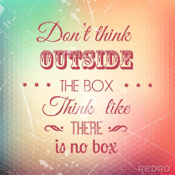 Fototapete Typografisches Zitat über kreatives Denken