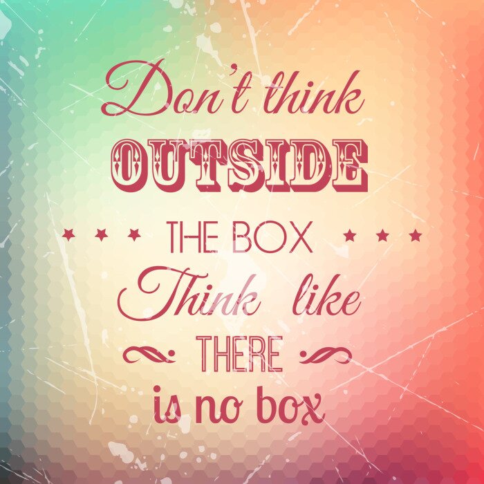 Fototapete Typografisches Zitat über kreatives Denken