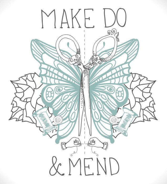 Fototapete Typographische Illustration mit einem Schmetterling