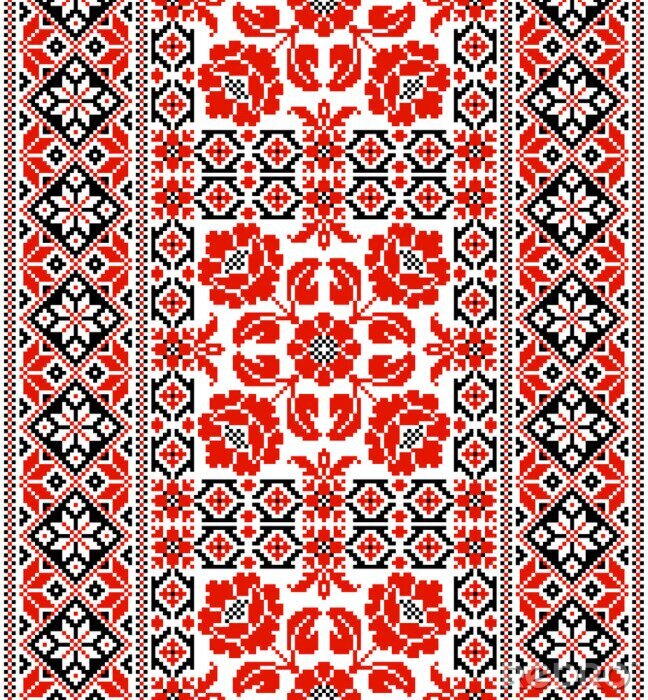 Fototapete Ukrainisches Muster auf dem Teppich