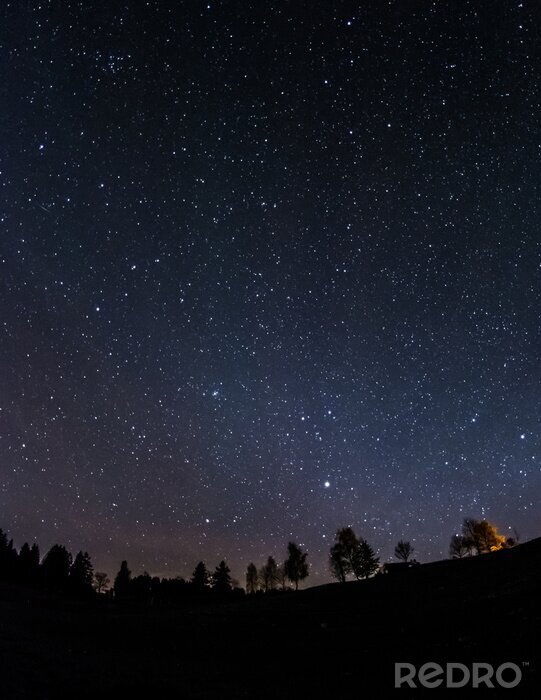 Fototapete Umriss des Horizonts vor den Sternen