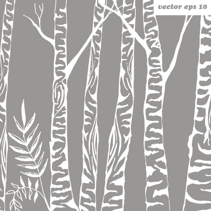 Fototapete Unrealistische Birken