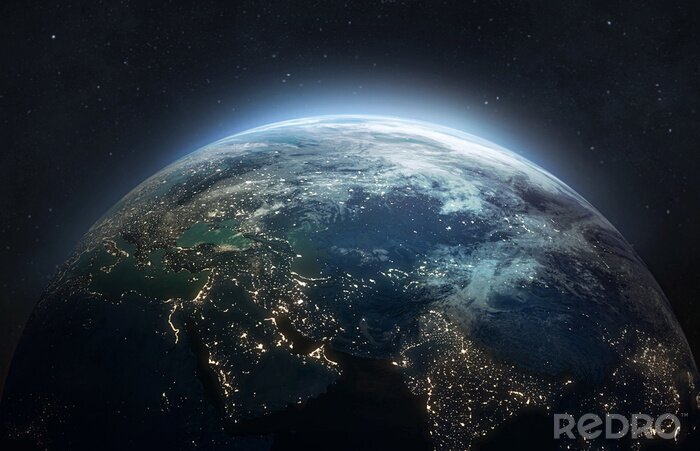 Fototapete Unser Planet Erde vom Weltraum aus gesehen