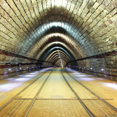 Fototapete Unterirdischer alter U-Bahn-Tunnel