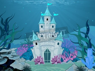 Fototapete Unterwasser Schloss der Meerjungfrauen