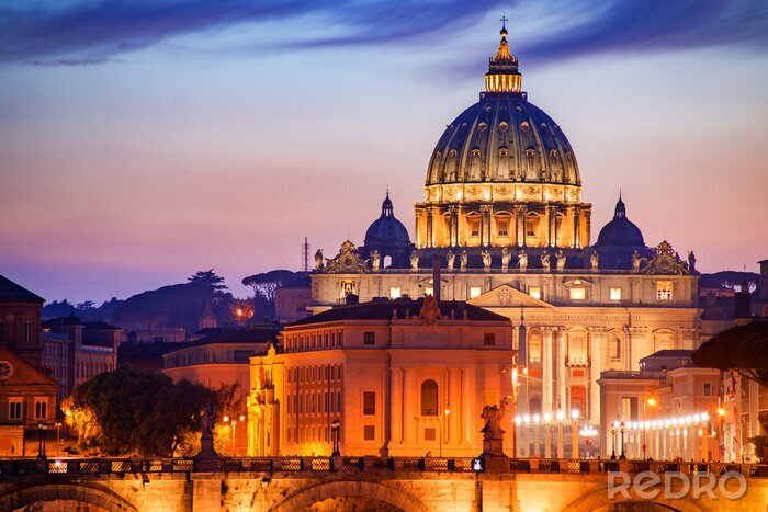 Fototapete Vatikan bei Nacht