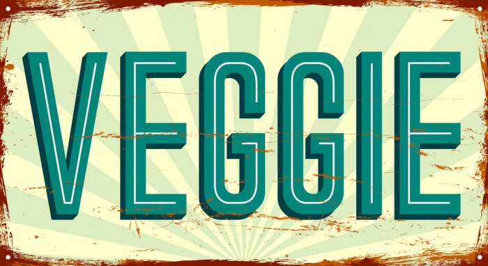 Fototapete Veggie-Inschrift im Retro-Stil