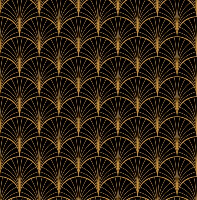 Vektor-Blumenart-Nouveau-nahtloses Muster. Geometrische dekorative Blattbeschaffenheit. Retro stilvoller Hintergrund.