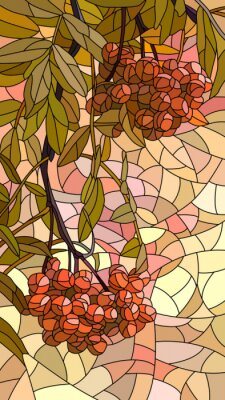 Vektor-Illustration Mosaik von roten Eberesche.