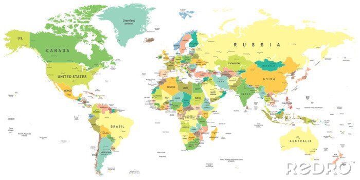 Fototapete Vektorillustration der Weltkarte