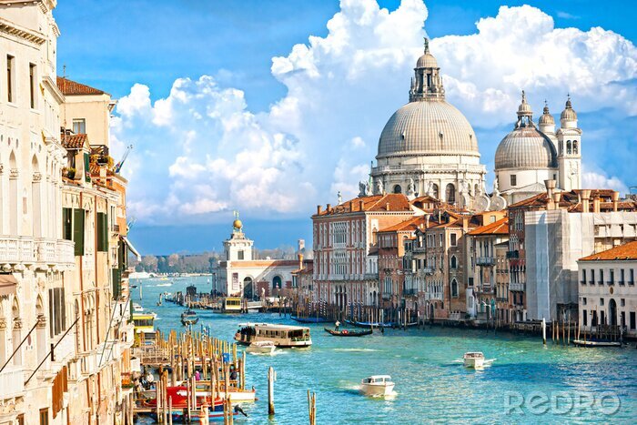 Fototapete Venedig, Ansicht des Canal Grande und die Basilika von Santa Maria della sa