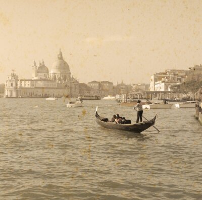 Fototapete Venedig auf einem gealterten foto