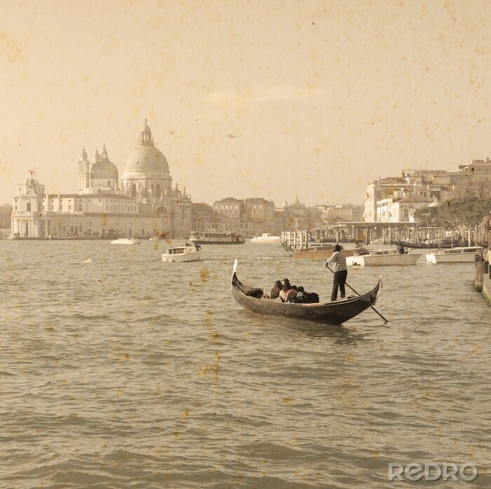 Fototapete Venedig auf einem gealterten foto