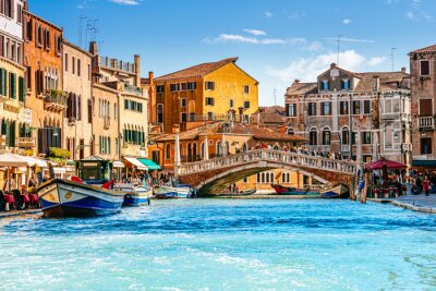Fototapete Venedig rialto-brücke über türkisfarbenes wasser