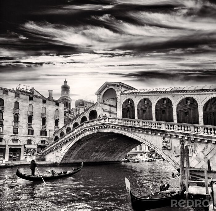 Fototapete Venedig schwarz weiß foto
