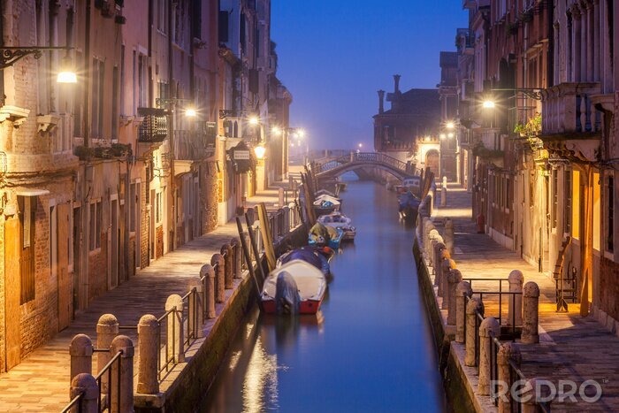 Fototapete Venedig straße in der nachtausgabe
