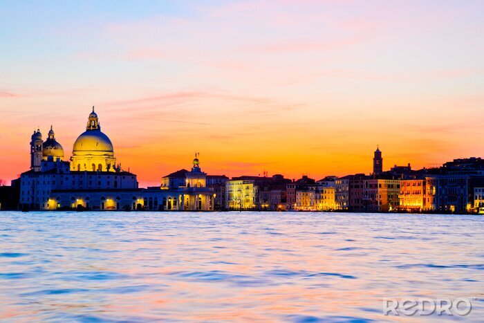Fototapete Venedig und der orange himmel