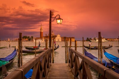 Fototapete Venedig und der rote himmel